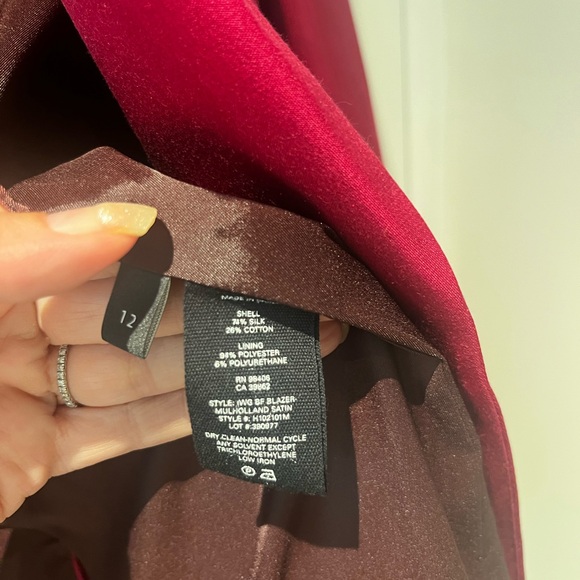 Theory Elegant Dark Red (Malbec) silk blazer - Picture 6 of 6